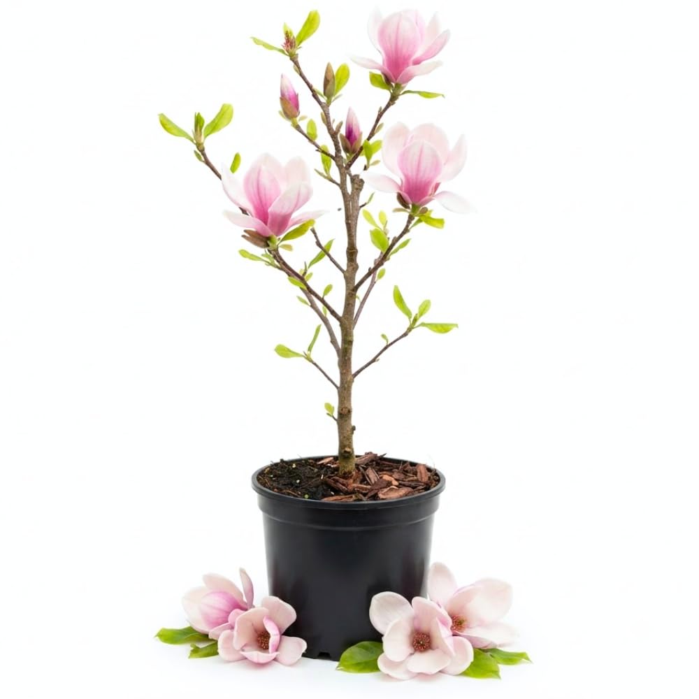 Saucer Magnolia Tree Live Plant, Fragrant Bloom, 6-12" Tall, in Pot