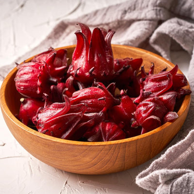 2 Red Roselle Hibiscus Plants Live in One Pot, Hibiscus Sabdariffa 4-6" Tall in 4" Pot, Sorrel Jamaica Hibiscus Flower