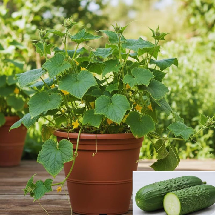 2 Green Cucumber Plants Live for Planting, Live Cucumber Plants for Planting, 4 to 7 Inches Tall Vegetable Plant