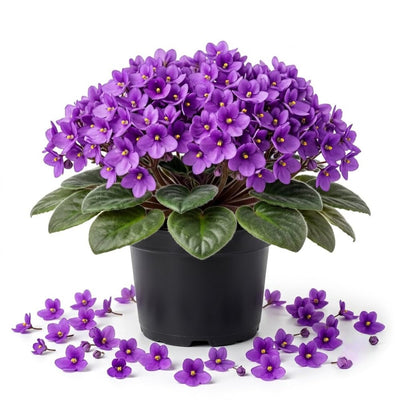 Purple African Violet Plant Live, Purple Violet Flower, 3-5 Inches Tall