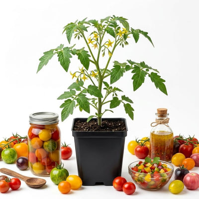 2PPP Rainbow Cherry Tomato Plants Live, Garden Vegetable Plant, 5-8'' Tall
