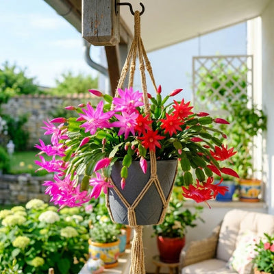 Spring Easter Cactus Plants Live, Holiday Easter Cactus Plant, 2 Inches Pot, 4-6 Inc Tall, Vibrant Flowers, Easy Care Succulent for Indoor Outdoor Growing