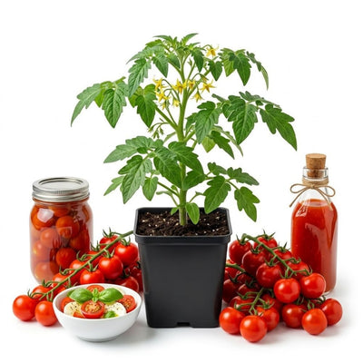 2PPP Cherry Tomato Plants Live, Garden Vegetable Plant, 5-8'' Tall