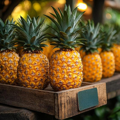 02 Pineapple Plants Live for Outdoor Full Sun Spring Planting, Cold Hardy Fruit Tree Starter from 4-6" in Tall, No Pot (Sugarloaf Pineapple)