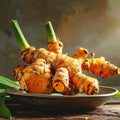 Yellow Turmeric Plant for Planting, 5-9" Fresh Turmeric Live Plant, Curcuma Longa Ginger Root Plants for Srping Planting