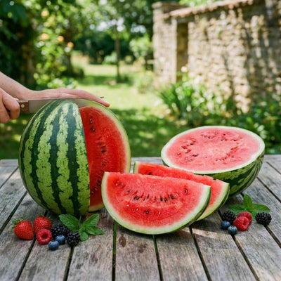 Sweet Watermelon Live Plant, Watermelon Starter Plant 4-7 Inches Tall in 4 Inch Pot, Sweet Fruit Plant, Outdoor Garden Vine