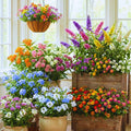 Pack 3 Assorted Flower Live Plants, Plumbago, Buddleia, Lantana, Milkweed Plants Live, 4 to 7'' in Height