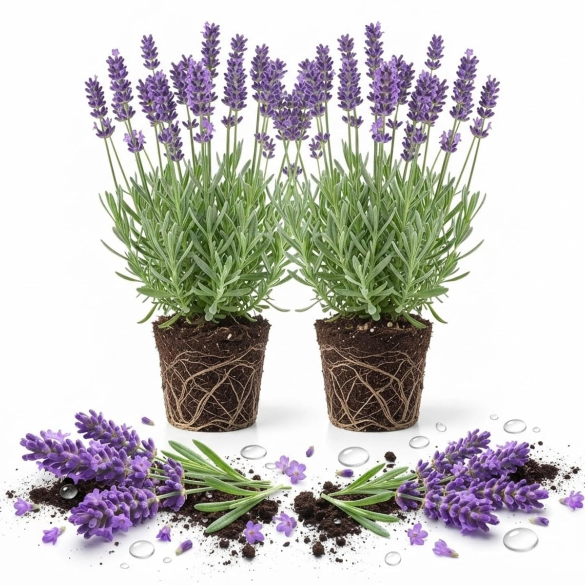 2 Provence Lavender Plants Live, Outdoor Garden Herb Plant, 4-8" Tall