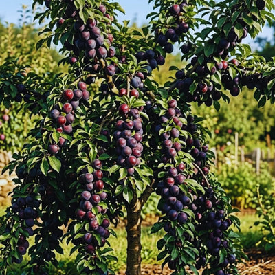 Black Plum Tree Live Plant, Home Orchard Tree, 2-3 Ft Tall