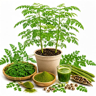 2PPP Live Moringa Plants, Oleifera Malunggay Trees 5-7 Inches Tall