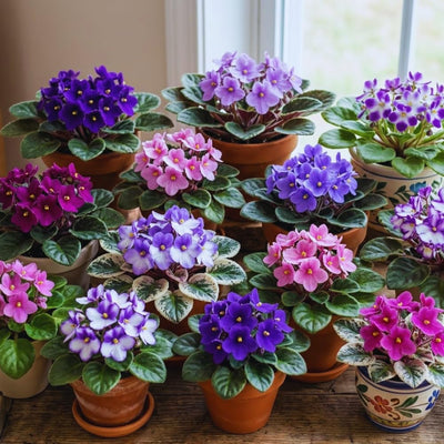 One Random African Violets Live Plant, African Violet Plant, House Plant Flower Home Decoration, 4 Inc Pot