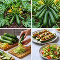 Set 2 Green Squash Zucchini Plants Live Vegetable Plant, 5-7''