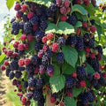 Triple Crown Thornless BlackBerry Live Plant, 5-8" Tall, Hardy BlackBerry Bush, Sweet BlackBerry Fruit Plants Live for Planting in Garden, No Pot