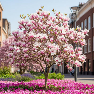 2 Saucer Magnolia Trees Live Plants, Light Pink Magnolia Tree Live Plant in 2.5" Pot, 6-12 Inches