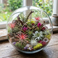 Set 12 Air Plants Live, Assorted Tillandsia Plants for Indoor Decor, Terrariums, Office and Home Display