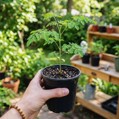 Moringa Tree Plant Live Moringa Plant for Garden, 4 Inc Pot, Moringa Oleifera Plant, Herb Garden