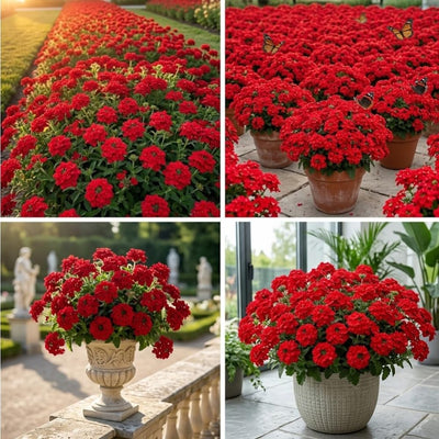 Set 2 Verbena Plants, Live Flowering Verbena Plant, Vibrant Flower Plant for Indoor Outdoor Planting, Hardy and Well Rooted, 4-8 Inches Tall