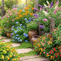 2 Mix Flower Plants Live, Assorted Lantana, Plumbago, Buddleia, Milkweed Plants Live, 4 to 6 Inc Tall, Flower Collection Garden