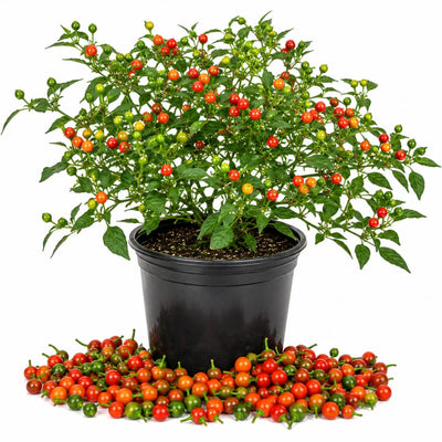 Chiltepin Pepper Live Plants, Hot Chili Pepper Plant, 4-7 Inch Tall in Pot