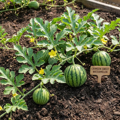 2PPP Sweet Watermelon Live Vine Plant, Watermelon Fruit Plant Live 4-7" Tall in 4" Pot, Red Sweet Fruit, Fast Growing Outdoor Garden Plant