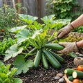 2 Green Zucchini Plants for Planting, Hardy Squash Plant in 4'' Pot, Live Zucchini Plants, 4-6 Inches Tall, 2 Plants per Pot, Well-Rooted