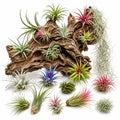 Set 12 Air Plants Live, Assorted Tillandsia Plants for Indoor Decor, Terrariums, Office and Home Display