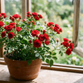Red Mini Rose Plant Live in 4 Inch Pot, Miniature Rose Flower Plant for Indoor Outdoor Garden, Patio and Home Decor, 4-6 Inches