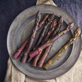 10 Asparagus Bare Roots, Asparagus Crowns for Planting, Hardy Perennial Vegetable Garden Starter Roots (Purple Asparagus)