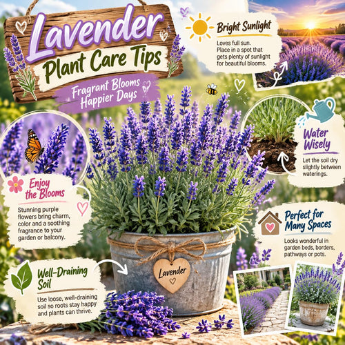 2 Provence Lavender Plants Live, Outdoor Garden Herb Plant, 4-8" Tall