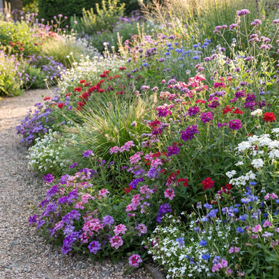 2 Assorted Verbena Plants Live in 4 Inch Pot, Outdoor Flower Plant for Patio Pots, Garden Beds, Borders, 3-6 Inches